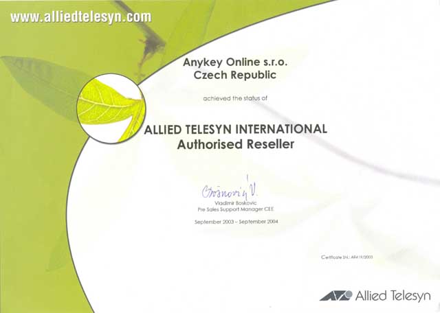 Certifikt Allied Telesyn Reseller