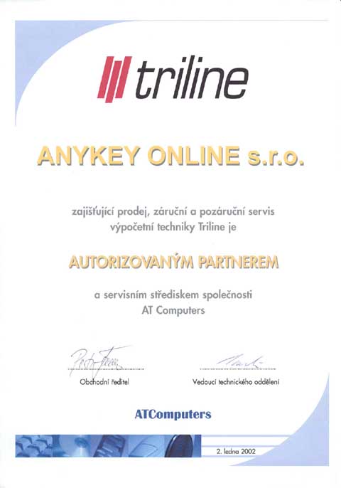 Certifikt autorizovan partner TRILINE